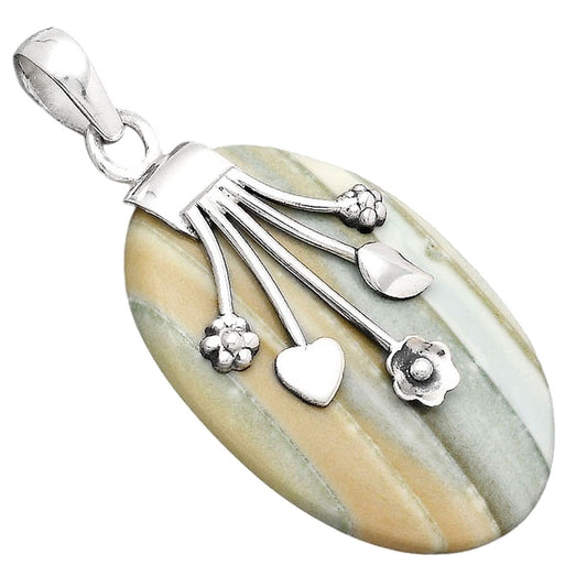 Floral - Natural Saturn Chalcedony Pendant P-1647 SDP154925