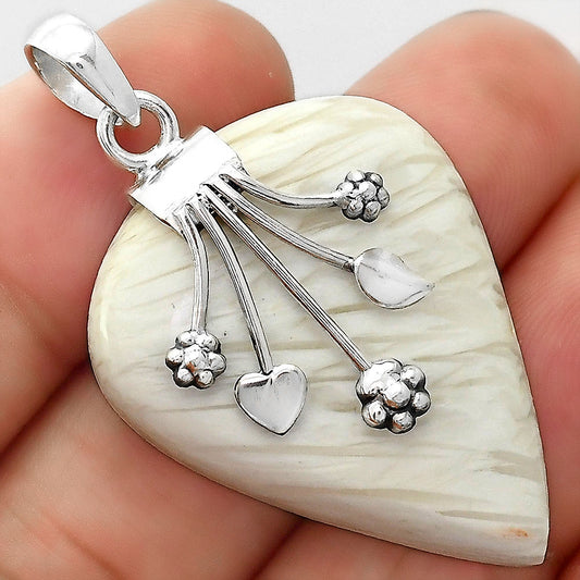 Floral - Natural White Scolecite Pendant P-1647 SDP154927