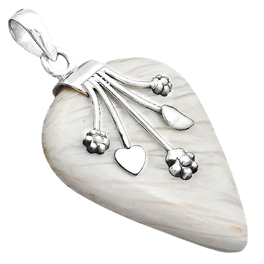 Floral - Natural White Scolecite Pendant P-1647 SDP154927