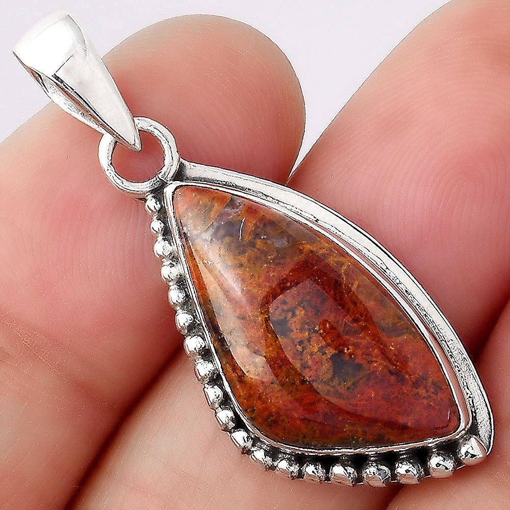 Natural Red Moss Agate Pendant P-1326 SDP154942