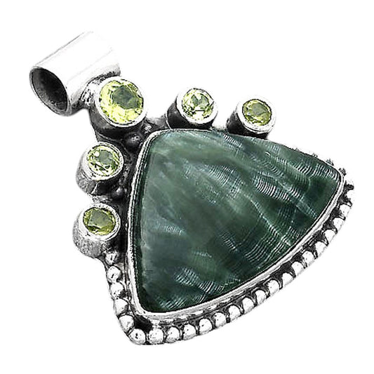 Russian Seraphinite and Peridot Pendant P-1519 SDP154946
