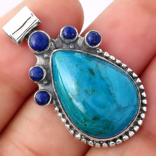 Natural Peruvian Opalina and Lapis Pendant P-1519 SDP154953