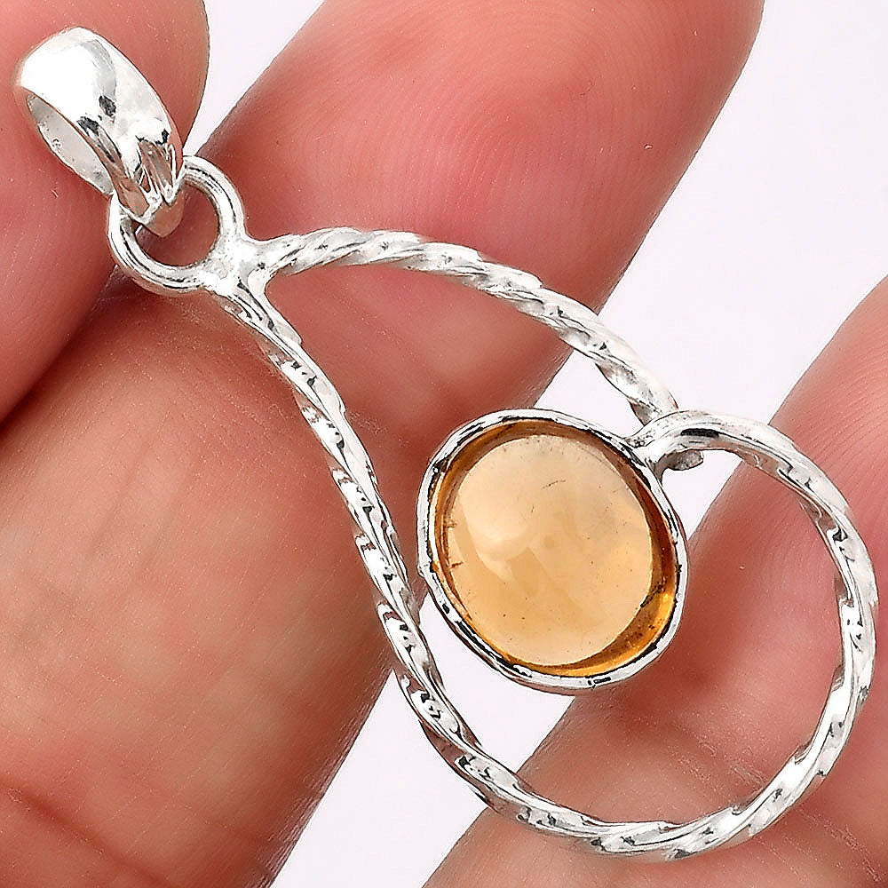Natural Citrine Cab Pendant P-1003 SDP154966