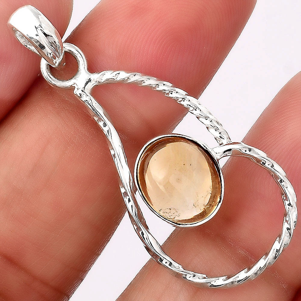 Natural Citrine Cab Pendant P-1003 SDP154967