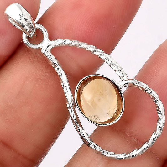 Natural Citrine Cab Pendant P-1003 SDP154967