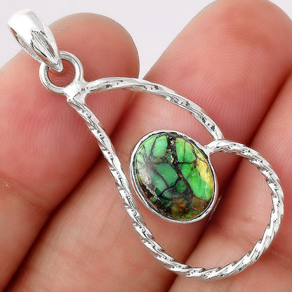 Natural Green Matrix Turquoise Pendant P-1003 SDP154972