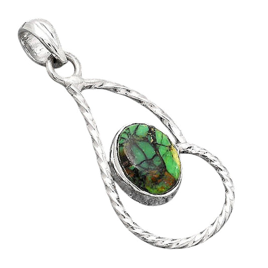 Natural Green Matrix Turquoise Pendant P-1003 SDP154972