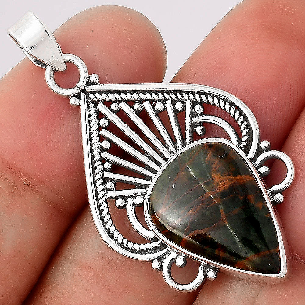 Artisan - Turkish Rainforest Chrysocolla Pendant P-1541 SDP154993