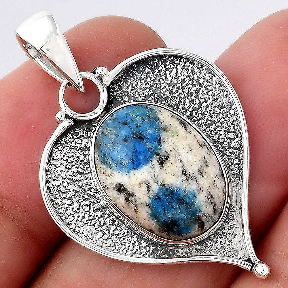 Natural K2 Blue - Azurite In Quartz Pendant P-1503 SDP155023