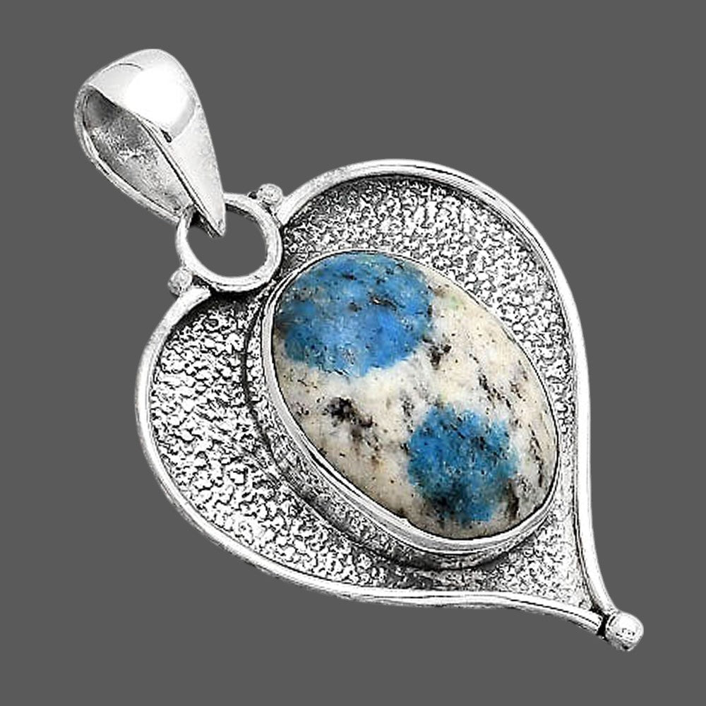 Natural K2 Blue - Azurite In Quartz Pendant P-1503 SDP155023