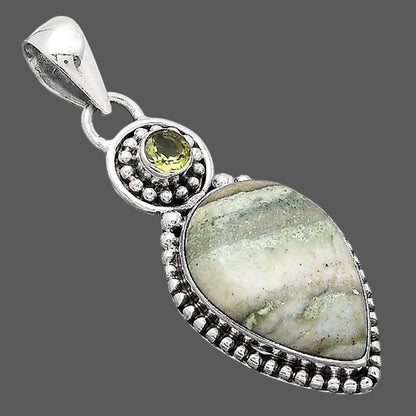 Natural Saturn Chalcedony and Peridot Pendant P-1500 SDP155043