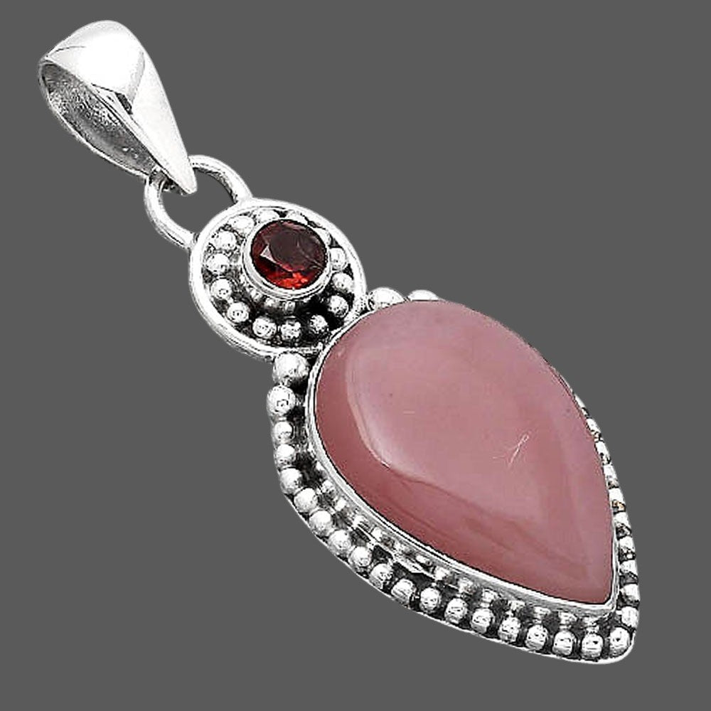Guava Quartz - Brazil and Garnet Pendant P-1500 SDP155046