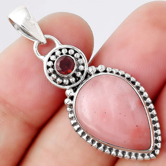 Guava Quartz - Brazil and Garnet Pendant P-1500 SDP155047