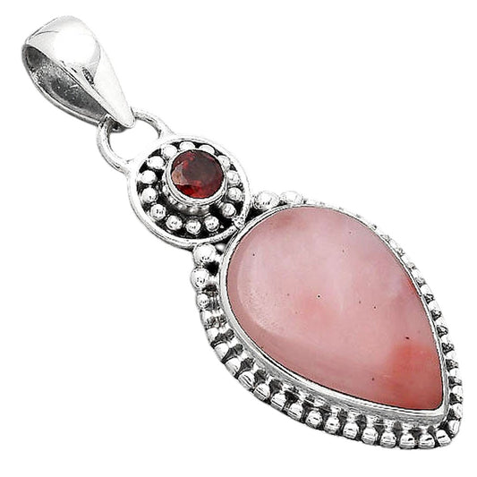 Guava Quartz - Brazil and Garnet Pendant P-1500 SDP155047