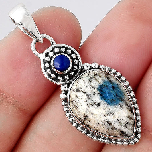 K2 Blue - Azurite In Quartz and Lapis Pendant P-1500 SDP155048