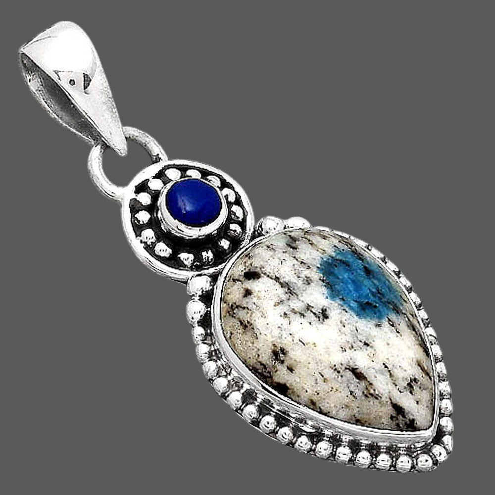 K2 Blue - Azurite In Quartz and Lapis Pendant P-1500 SDP155048