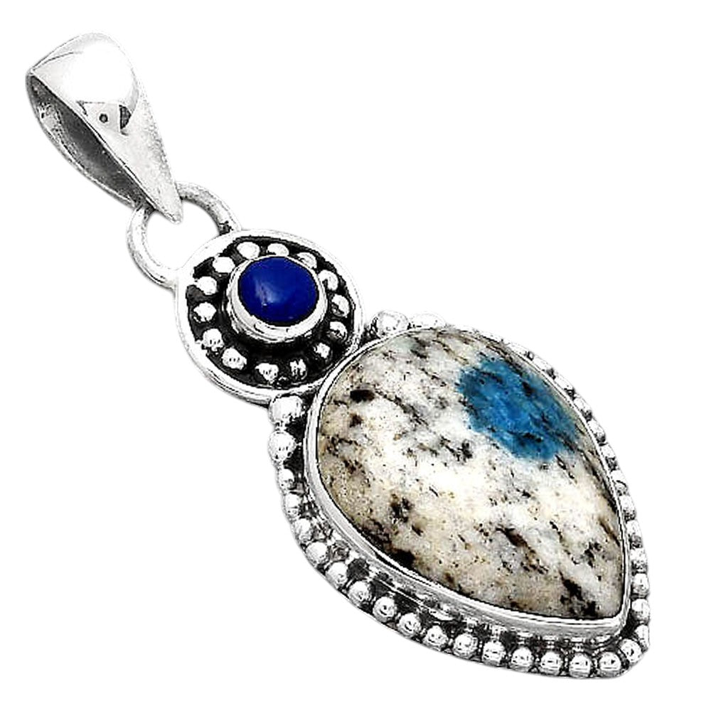 K2 Blue - Azurite In Quartz and Lapis Pendant P-1500 SDP155048