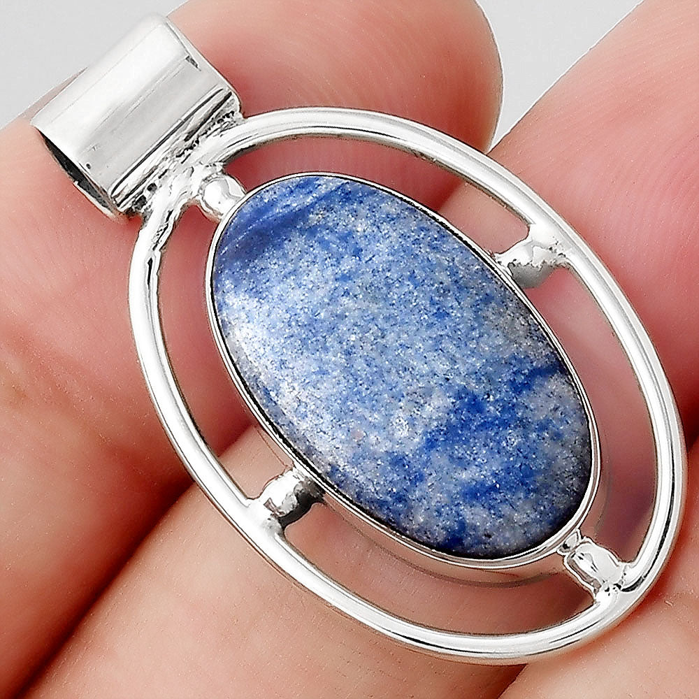 Natural Dumortierite Quartz Pendant P-1488 SDP155056