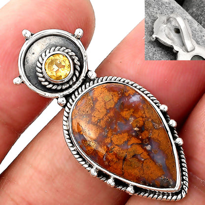 Natural Red Moss Agate and Citrine Pendant P-1438 SDP155125