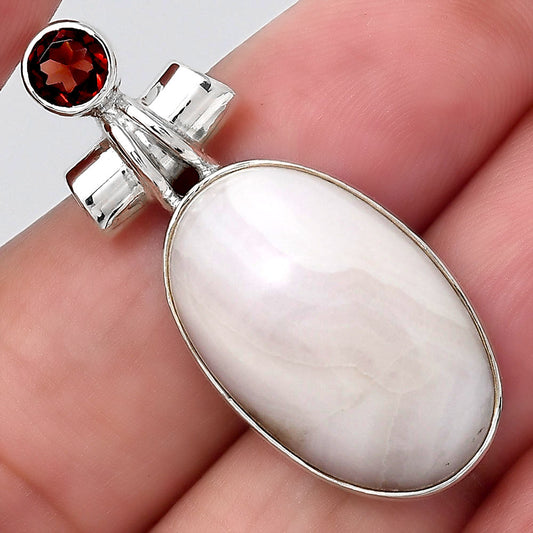 Natural Pink Aragonite and Garnet Pendant P-1159 SDP155129