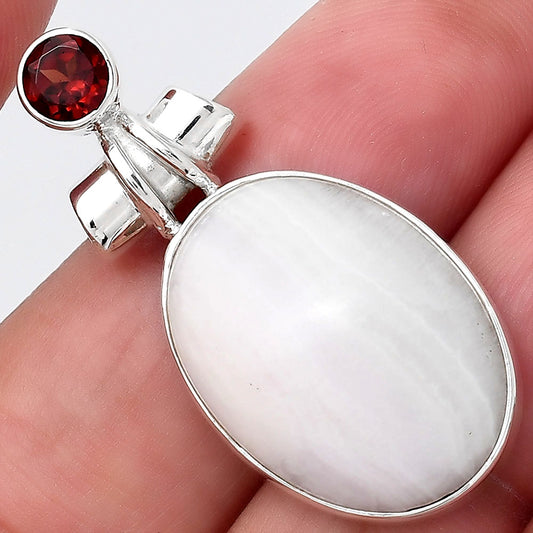 Natural Pink Aragonite and Garnet Pendant P-1159 SDP155132