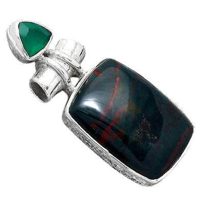 Blood Stone - India and Green Onyx Pendant P-1159 SDP155134