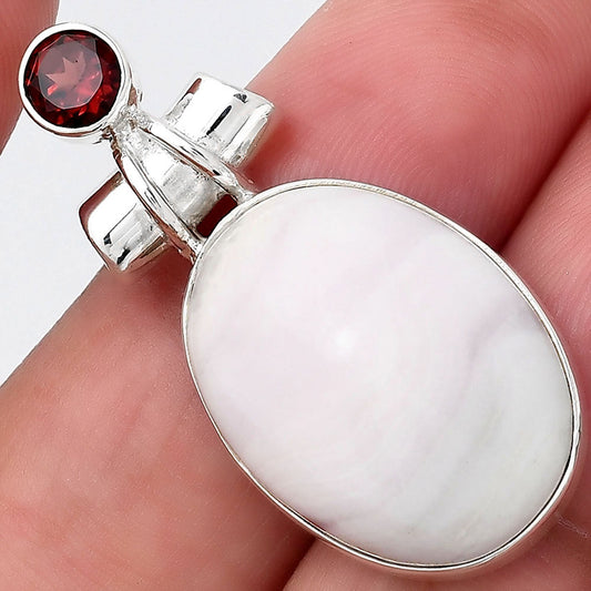 Natural Pink Aragonite and Garnet Pendant P-1159 SDP155136