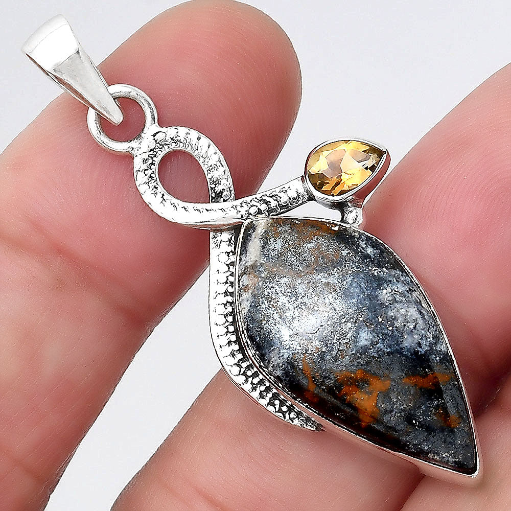 Indian Blanket Jasper and Citrine Pendant P-1111 SDP155141