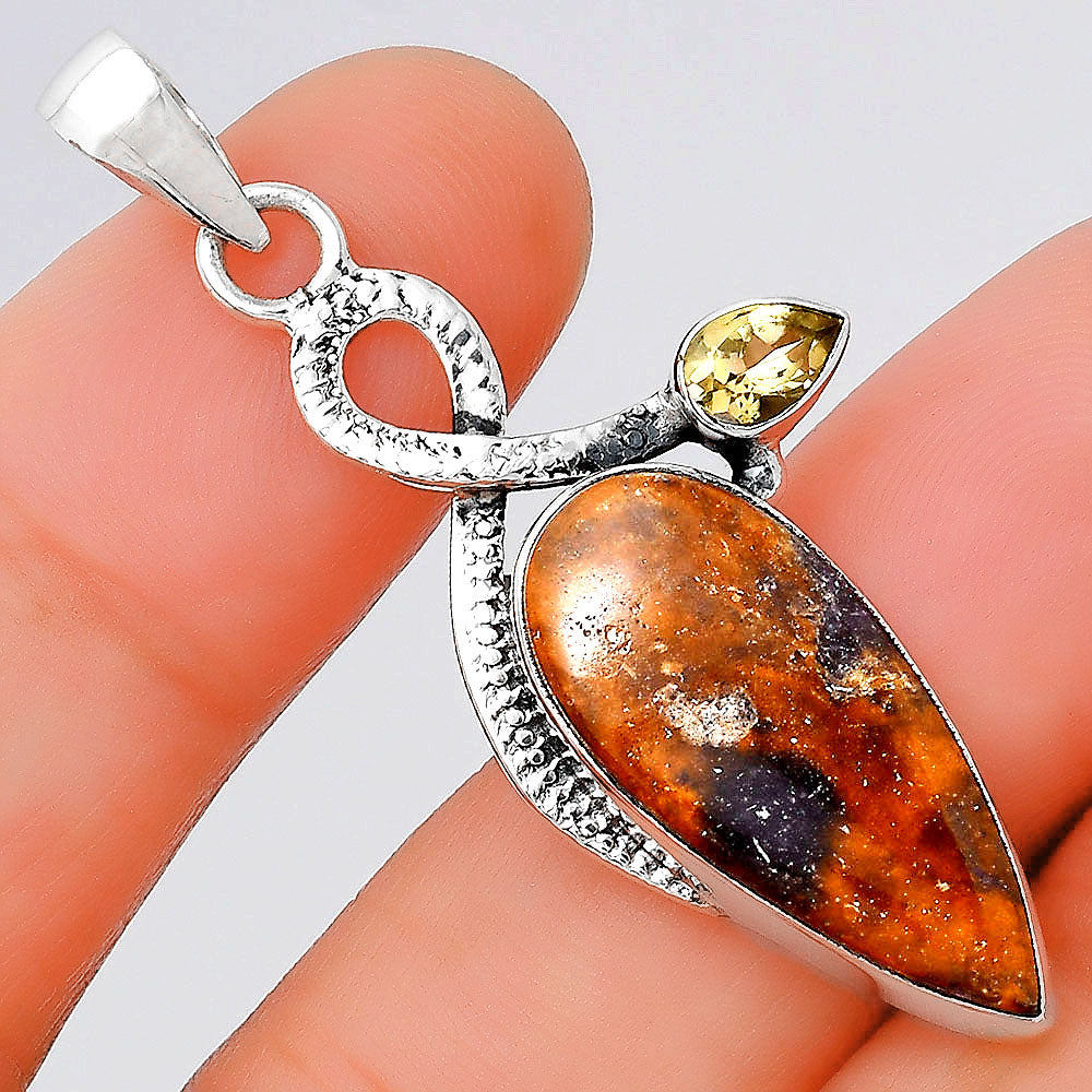 Indian Blanket Jasper and Citrine Pendant P-1111 SDP155142