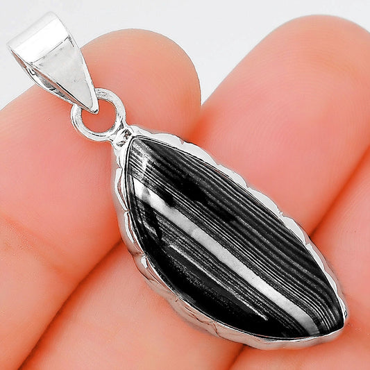 Crown Of Silver Psilomelane - Black Malachite Pendant P-1110 SDP155187