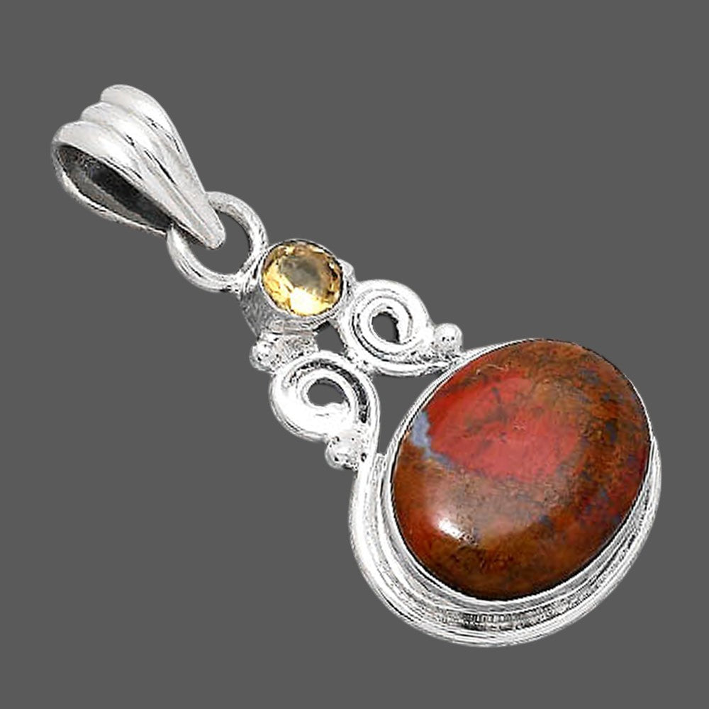 Natural Red Moss Agate and Citrine Pendant P-1603 SDP155192