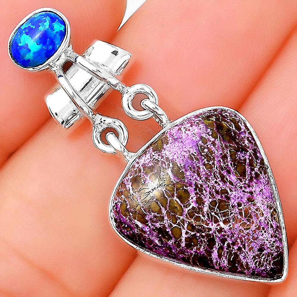 Purpurite South Africa and Fire Opal Pendant P-1276 SDP155202