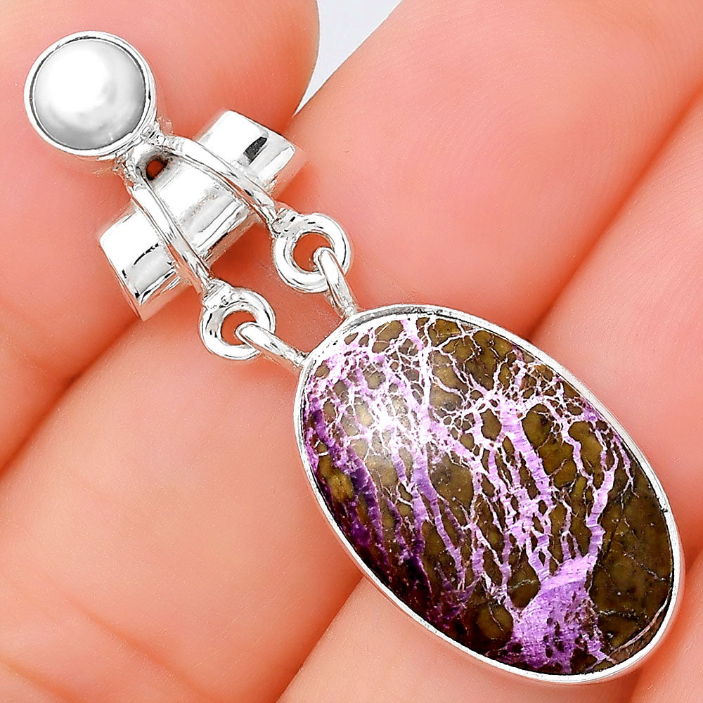 Purpurite - South Africa and Pearl Pendant P-1276 SDP155203