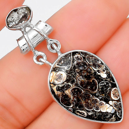Turtella Jasper and Herkimer Diamond Pendant P-1276 SDP155205