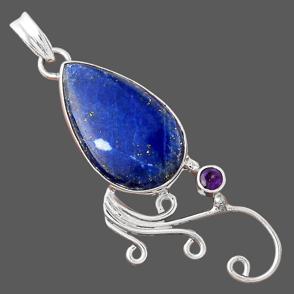 Lapis - Afghanistan and Amethyst Pendant P-1007 SDP155208