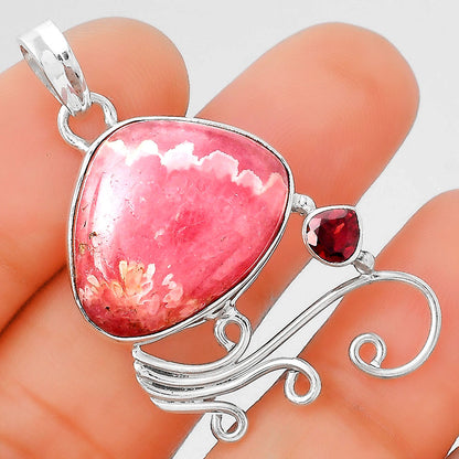 Rhodochrosite Argentina and Garnet Pendant P-1007 SDP155209