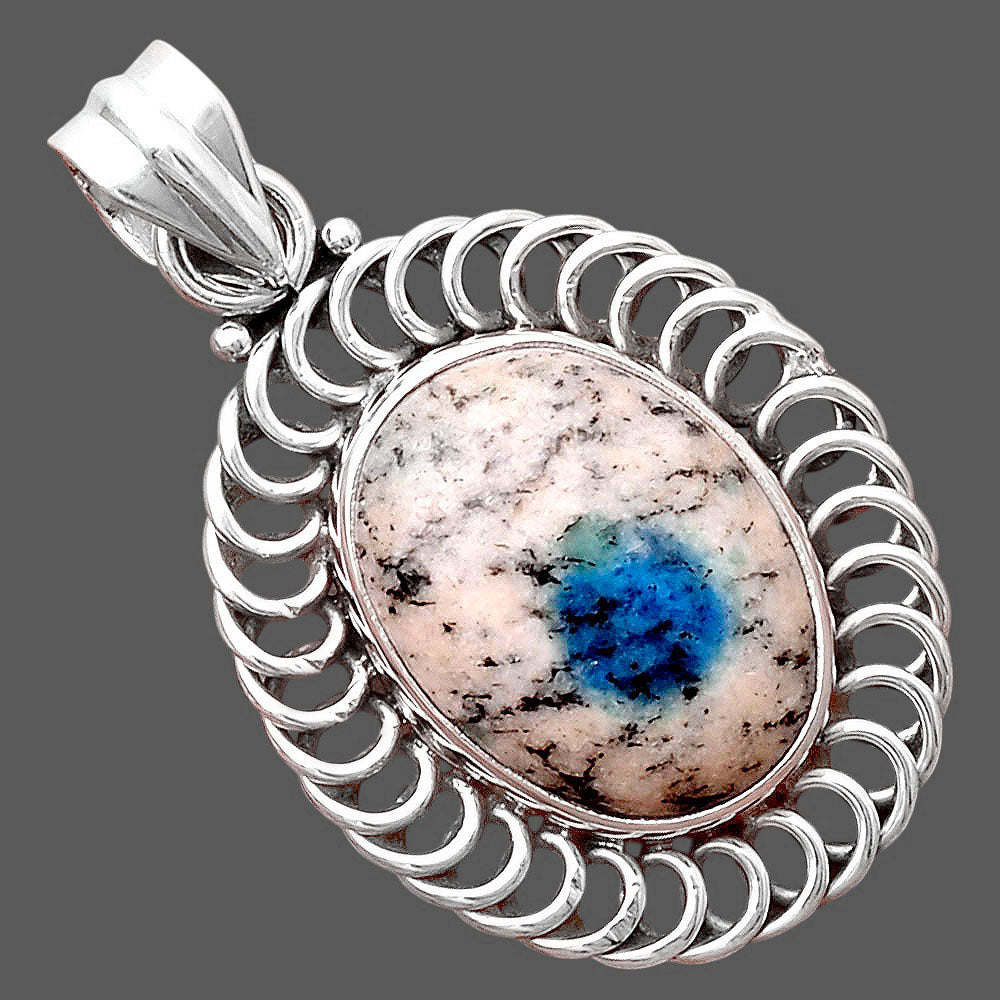Natural K2 Blue - Azurite In Quartz Pendant P-1476 SDP155270