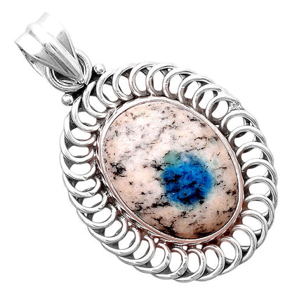 Natural K2 Blue - Azurite In Quartz Pendant P-1476 SDP155270