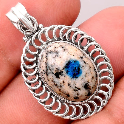 Natural K2 Blue - Azurite In Quartz Pendant P-1476 SDP155271