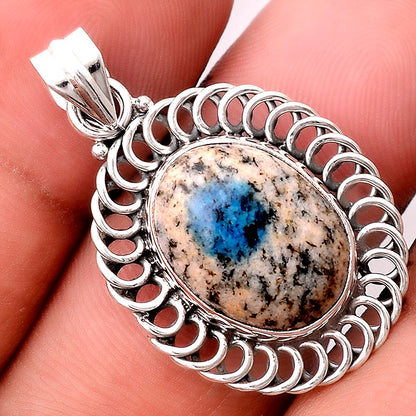 Natural K2 Blue - Azurite In Quartz Pendant P-1476 SDP155273