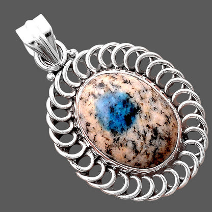 Natural K2 Blue - Azurite In Quartz Pendant P-1476 SDP155273