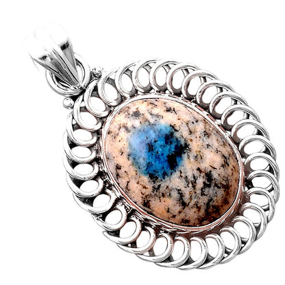 Natural K2 Blue - Azurite In Quartz Pendant P-1476 SDP155273