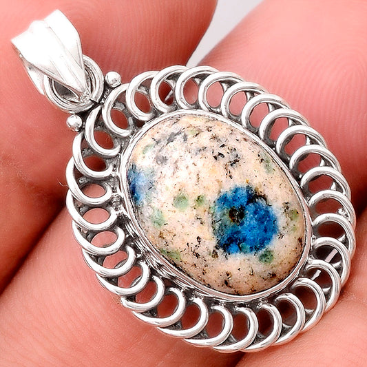 Natural K2 Blue - Azurite In Quartz Pendant P-1476 SDP155278