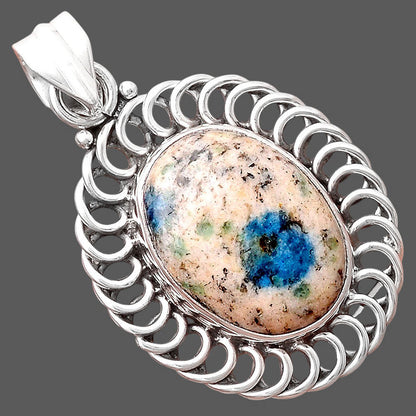 Natural K2 Blue - Azurite In Quartz Pendant P-1476 SDP155278