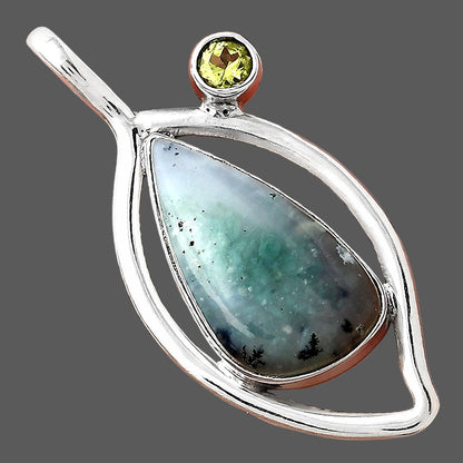 Dendritic Chrysoprase Africa and Peridot Pendant P-1640 SDP155347