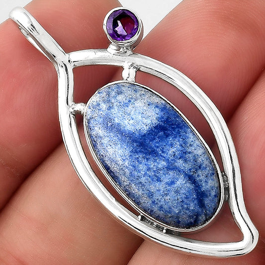 Dumortierite Quartz and Amethyst Pendant P-1640 SDP155351