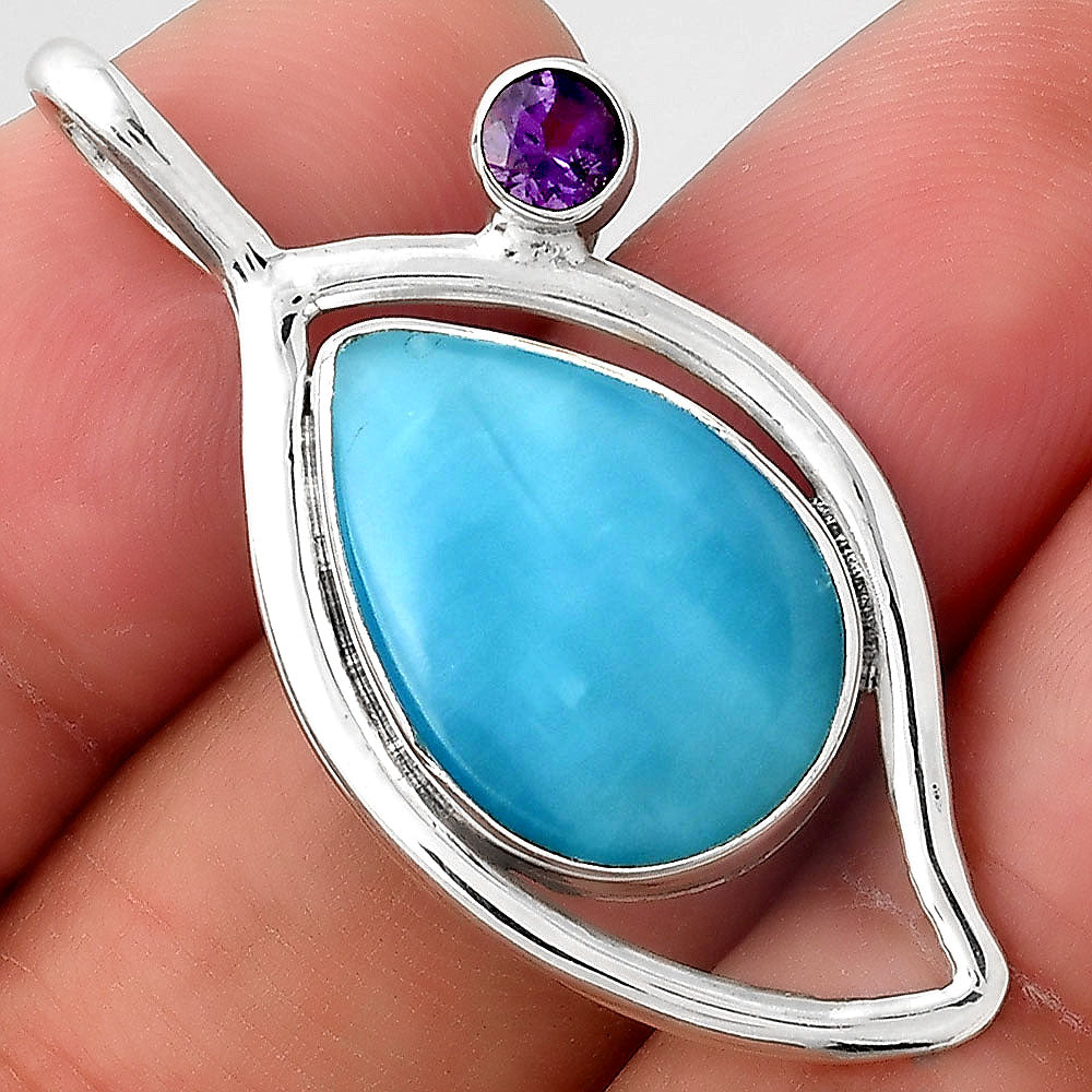 Natural Smithsonite and Amethyst Pendant P-1640 SDP155353