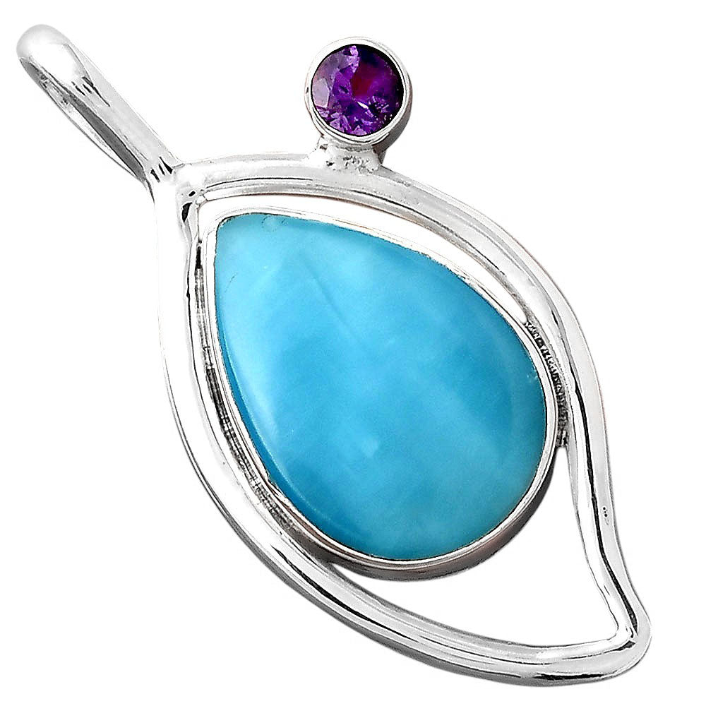 Natural Smithsonite and Amethyst Pendant P-1640 SDP155353