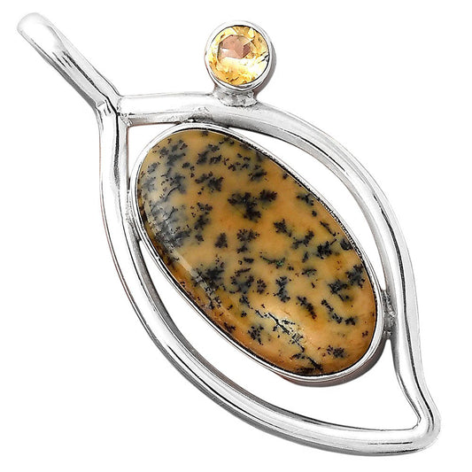Natural Amethyst Sage Agate and Citrine Pendant P-1640 SDP155354