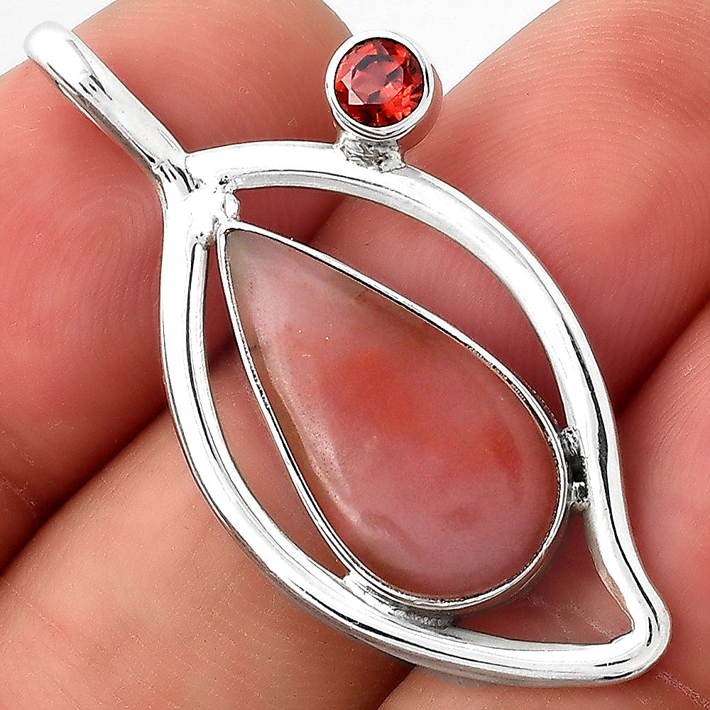 Guava Quartz - Brazil and Garnet Pendant P-1640 SDP155357